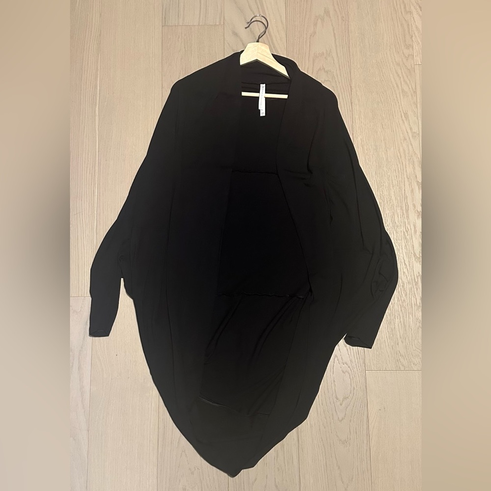 Babaton Black Draped Open-Front Cardigan